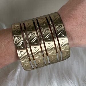 Gold Geometric Cuff Bracelet